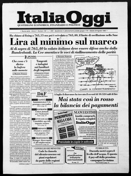 Italia oggi : quotidiano di economia finanza e politica